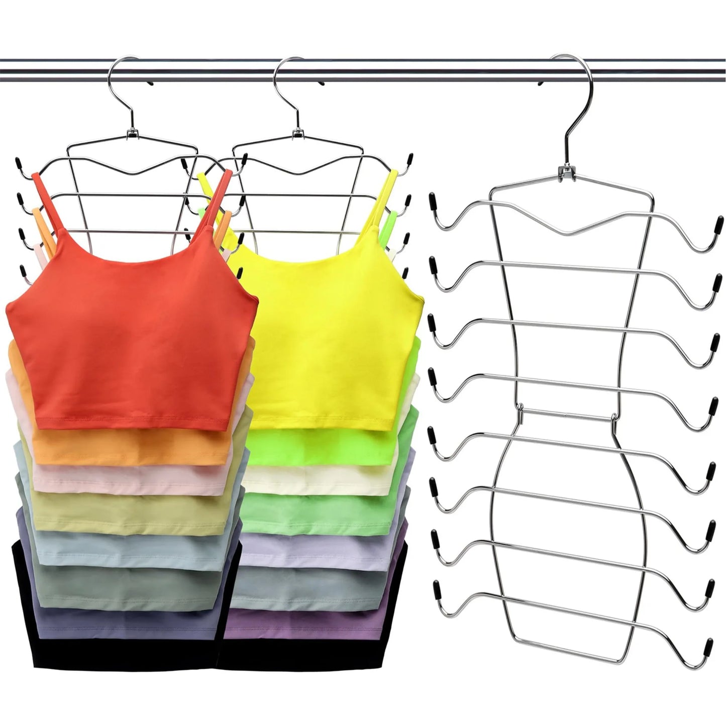 1 Pack Closet Organizer,8 Tier Tank-Top-Hanger,Hangers for Clothes Bra-Hangers-Space-Saving,Apartment Closet Organizer System