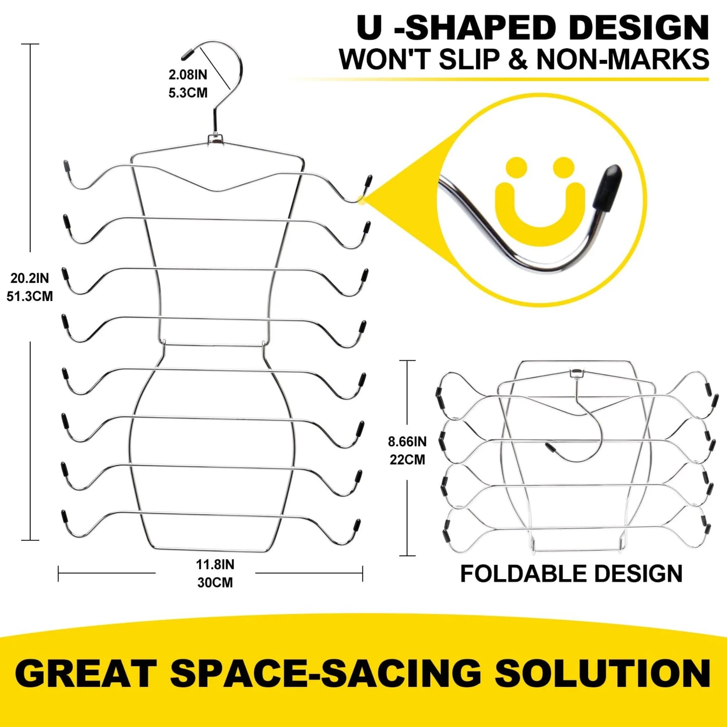 1 Pack Closet Organizer,8 Tier Tank-Top-Hanger,Hangers for Clothes Bra-Hangers-Space-Saving,Apartment Closet Organizer System