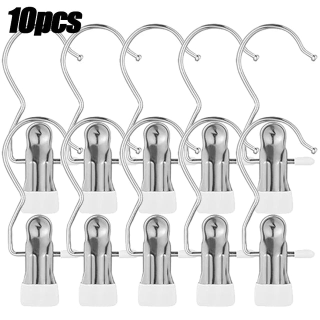 5-30pcs Stainless Steel Clothespins Laundry Clothes Pegs Hook Portable Hanging Clothes Clip Wardrobe Clothes Organizer Hanger