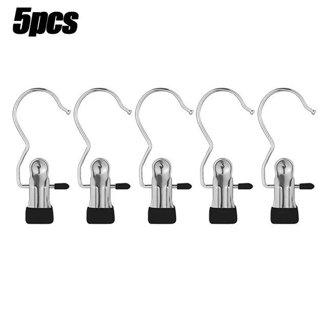 5-30pcs Stainless Steel Clothespins Laundry Clothes Pegs Hook Portable Hanging Clothes Clip Wardrobe Clothes Organizer Hanger