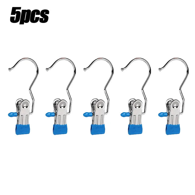 5-30pcs Stainless Steel Clothespins Laundry Clothes Pegs Hook Portable Hanging Clothes Clip Wardrobe Clothes Organizer Hanger