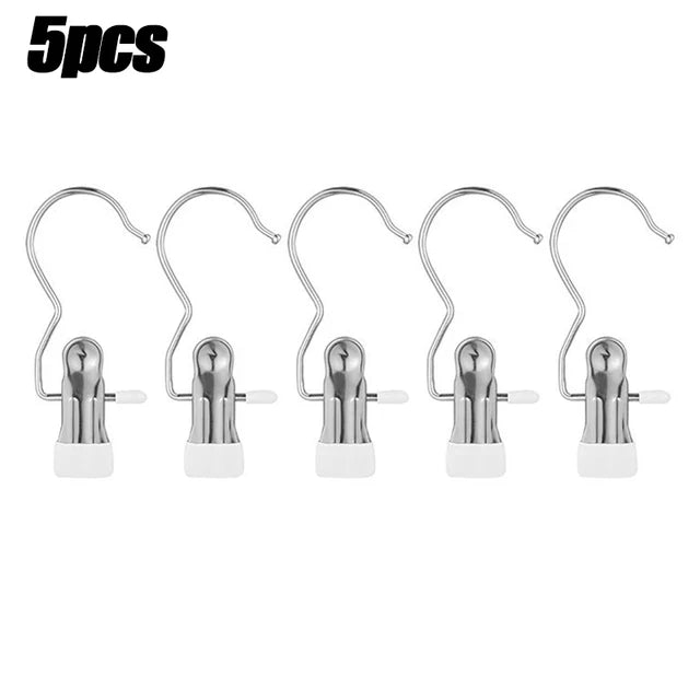 5-30pcs Stainless Steel Clothespins Laundry Clothes Pegs Hook Portable Hanging Clothes Clip Wardrobe Clothes Organizer Hanger