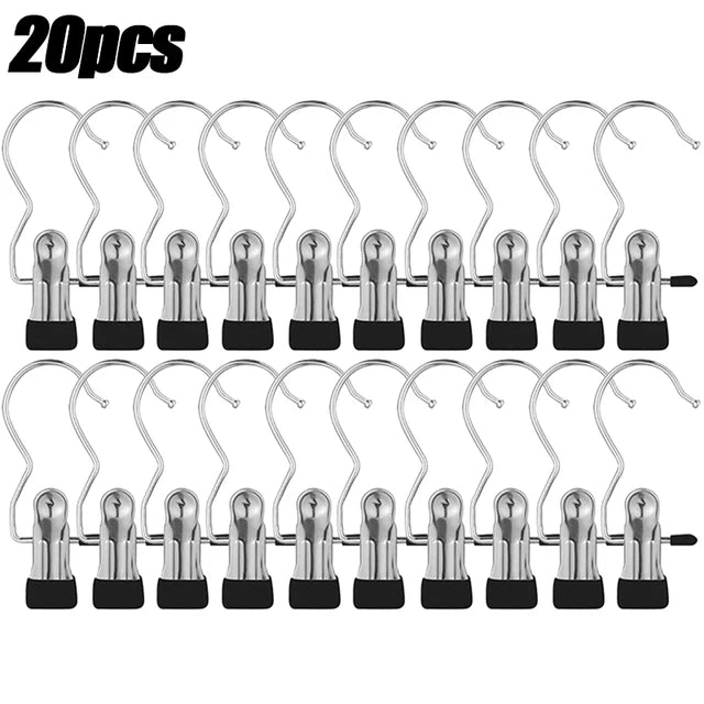 5-30pcs Stainless Steel Clothespins Laundry Clothes Pegs Hook Portable Hanging Clothes Clip Wardrobe Clothes Organizer Hanger