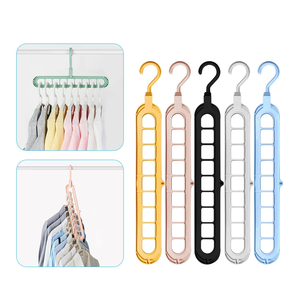 Clothes Hanger Racks Multi-port Support Circle Clothes Drying Multifunction Plastic Scarf Clothes Hanger Hangers Storage Rack