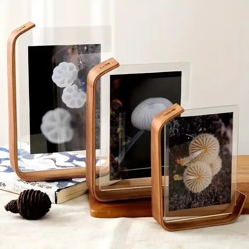 DIY Acrylic Wooden Photo Frame With Hd Glass Sided Frame Herbarium Display Frame For Wedding Party Picture Frame Photo Decor