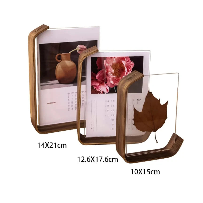 DIY Acrylic Wooden Photo Frame With Hd Glass Sided Frame Herbarium Display Frame For Wedding Party Picture Frame Photo Decor