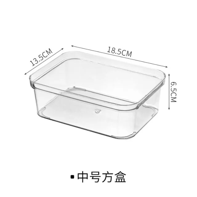 Refrigerator Drawer Organizer Bin Clear Fruit Food Jars Storage Box Transparent Fridge Storage Bin Containers for Pantry Freezer