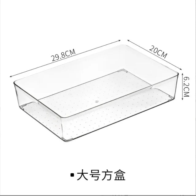 Refrigerator Drawer Organizer Bin Clear Fruit Food Jars Storage Box Transparent Fridge Storage Bin Containers for Pantry Freezer