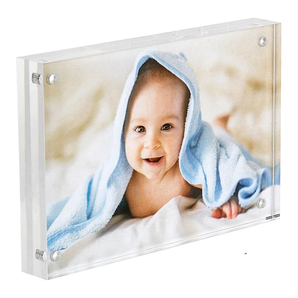 Transparent Acrylic Picture Frame Magnetic Picture Photo Poster Photocard Protection Holder Decor Photo Rack Desktop Ornament