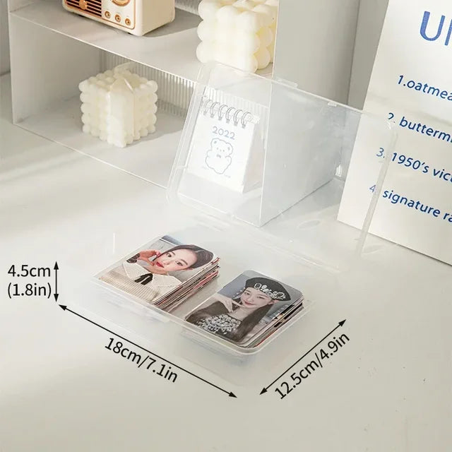 Transparent Card Storage Box Picture Frame Kpop Picture Holder Idol Photocard Collect Box Photo Organizer Box 탑로더 보관함