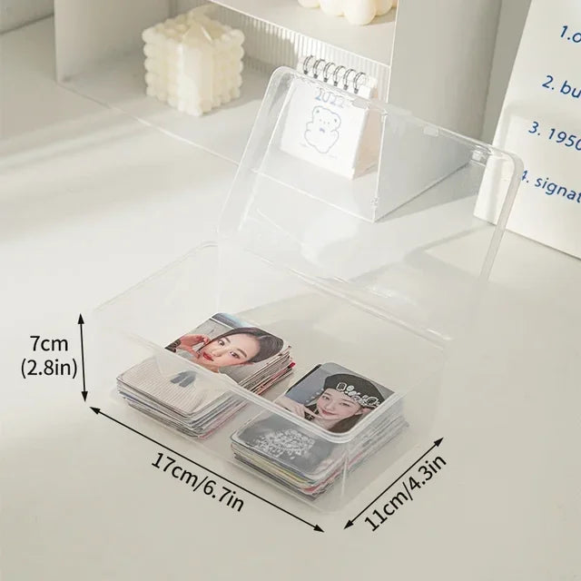 Transparent Card Storage Box Picture Frame Kpop Picture Holder Idol Photocard Collect Box Photo Organizer Box 탑로더 보관함